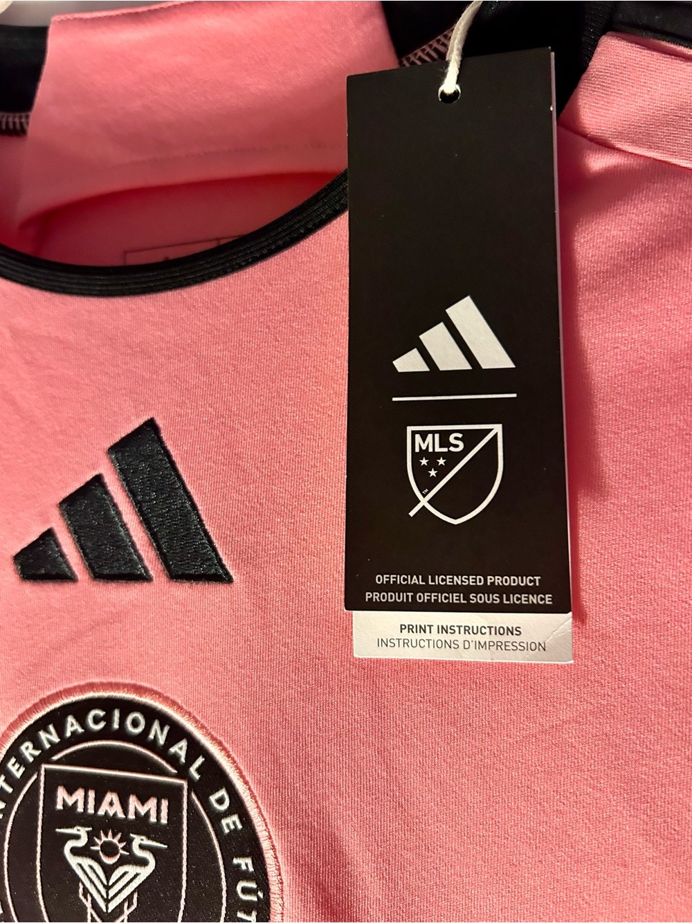 NWT Miami jersey, MLS. Ladies Large, pink Adidas inter Miami jersey. Slim fit.